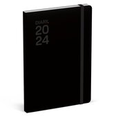 Lannoo Graphics - Diary Office Planner 2024 - Agenda 2024 - QC COLOUR - All Black - 7d/2p - 4Talig - A5