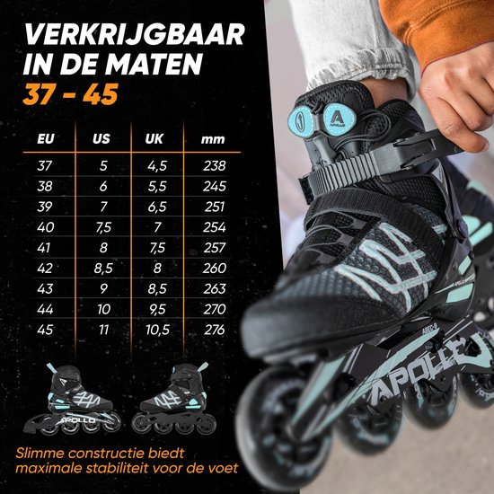 Apollo Inlineskates Air Flow X2 Gevoerde Inline Skates dames en heren