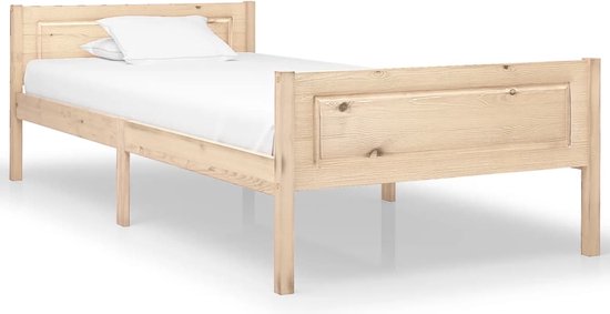The Living Store Bedframe Grenenhout - Slaapkamer meubel - 206 x 106 x 63 cm - Stevig en Duurzaam