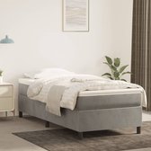 The Living Store Bed - Fluweel boxspringbed 100x200 - Pocketvering - Middelharde ondersteuning - Huidvriendelijk