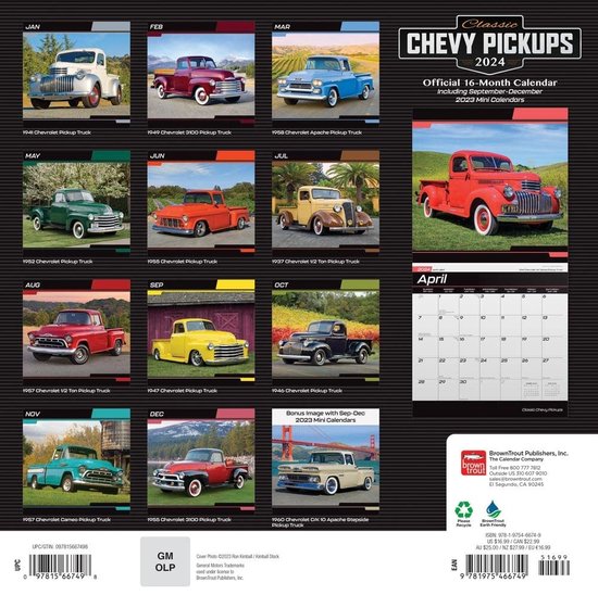 Classic Chevy Pickups Kalender 2024 bol