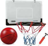 Mini set de basket - 46x30cm - Avec basket et pompe gratuits - Anneau de basket - Pour au-dessus de la porte ou au mur - Mini cerceau - Mini panneau de basket