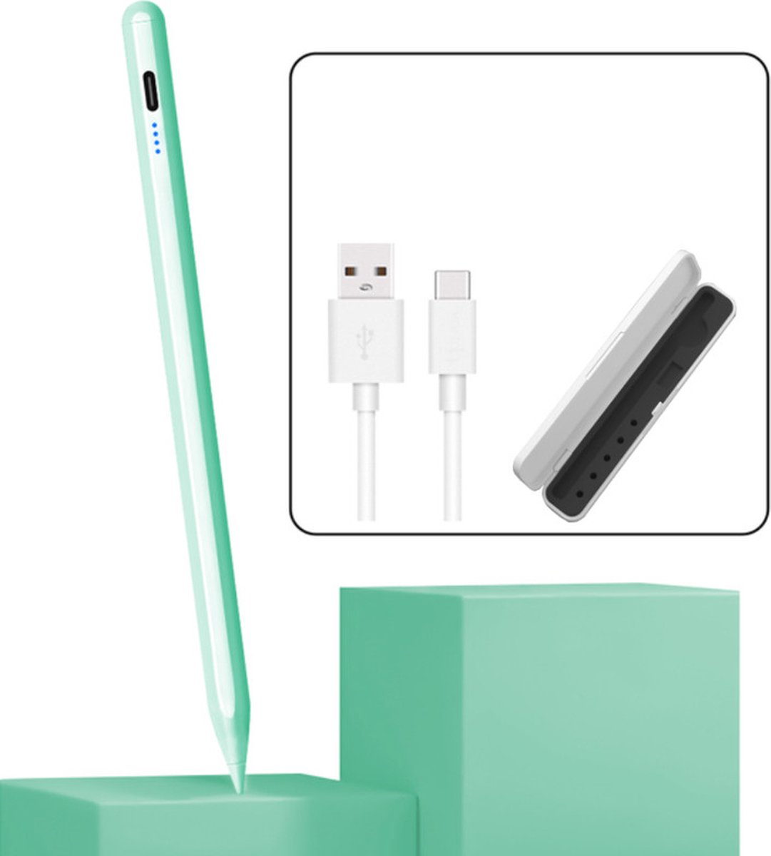 ADEL Oplaadbare Stylus Touchscreen-pen Draadloos Met Opbergcase Geschikt Voor Samsung Galaxy A3 (2016) - Groen