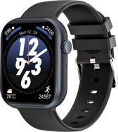 DutchWanted - Montre intelligente noir foncé - 45,5 mm - Bracelet en Siliconen - Pour femmes et hommes - Podomètre - IOS et Android - Zwart