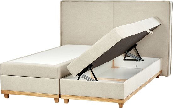 DYNASTY - Boxspringbed - Beige - 180 x 200 cm - Polyester