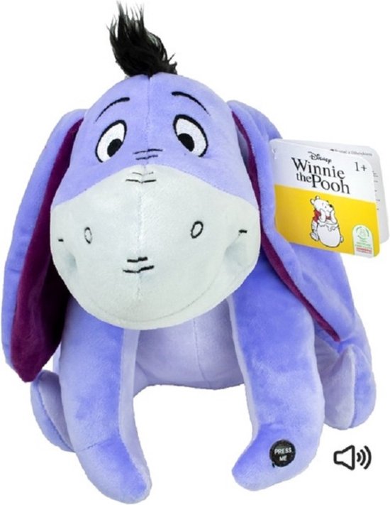 Disney pluche knuffel Iejoor ezel uit Winnie de Pooh - stof - 30 cm - Bekende cartoon figuren