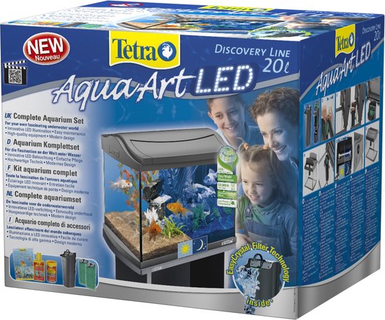 Tetra - Aquarium aqua-art led shrimp Antraciet 20L