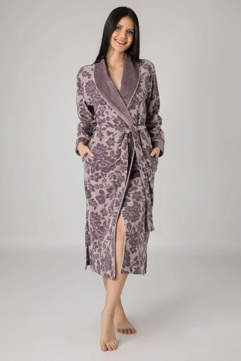 Dames Badjas / Ochtendjas Tess / Lilla kleur / maat XXXXL