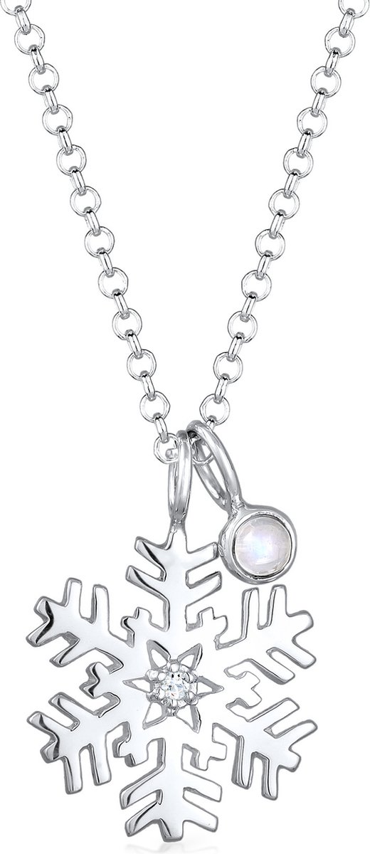 Elli - Halsketting - Dames Snowflake Hanger Speels met Kristallen in 925 Sterling Zilver - Dames