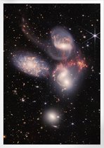 Stephanâ€™s Quintet By Webb | Space, Astronomie & Ruimtevaart Poster | A4: 21x30 cm