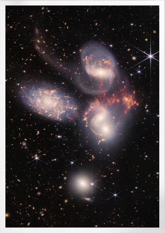 Stephanâ€™s Quintet By Webb | Space, Astronomie & Ruimtevaart Poster |