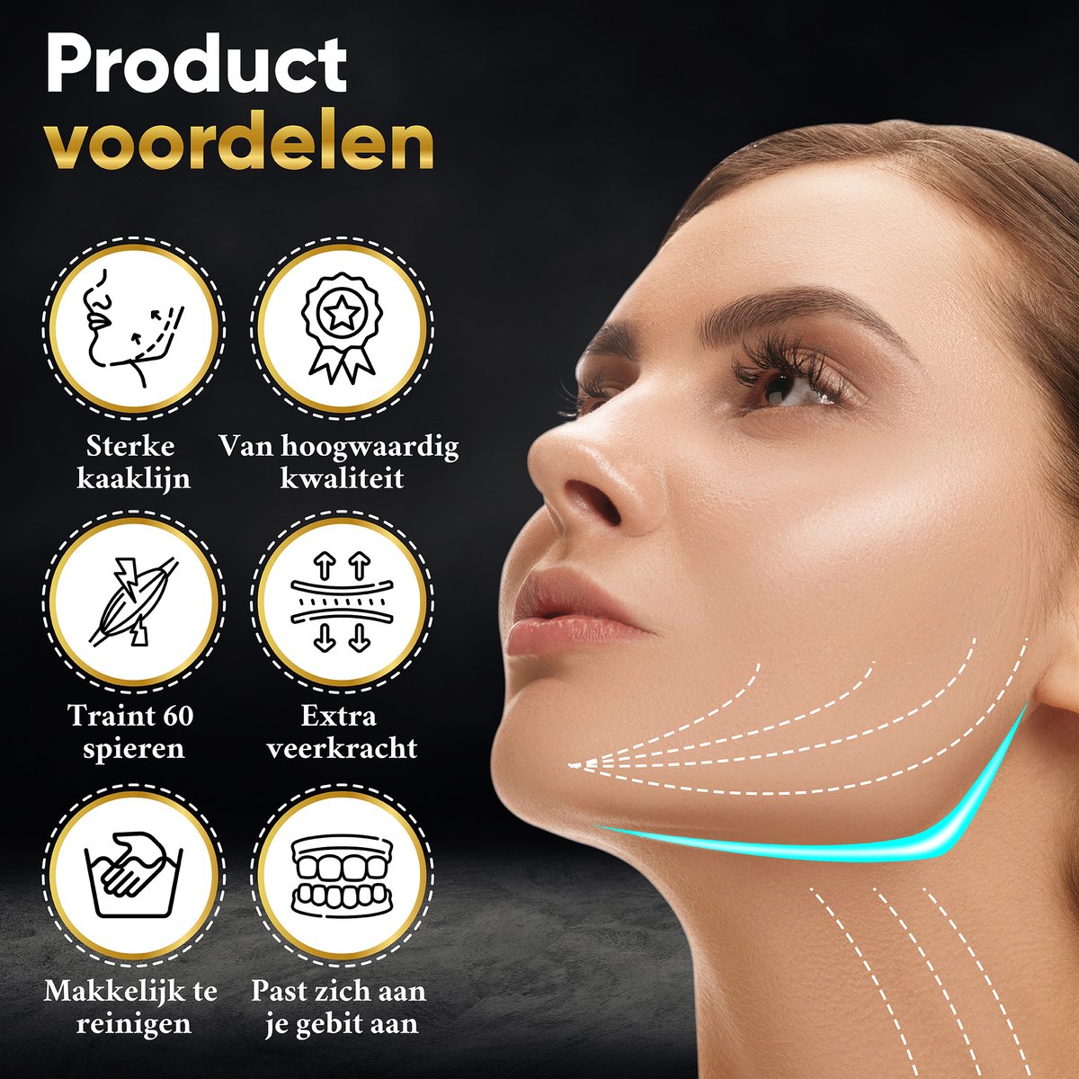 Dabé Kaaklijn trainer - Kaak trainer - Set van 3 stuks -Jawline trainer