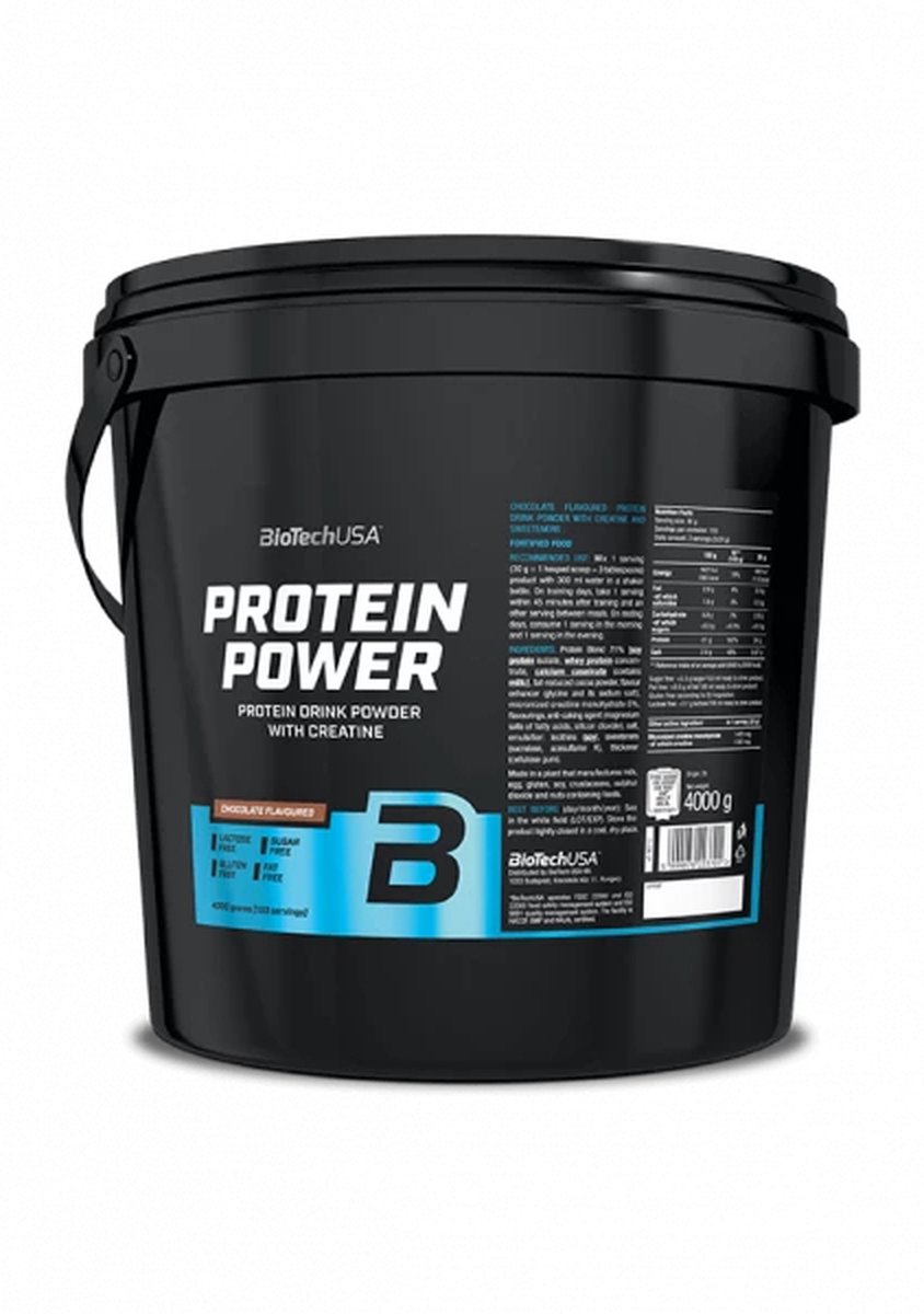 Protein Poeder - Protein Power - 4000g - BioTechUSA - - Aardbei Banaan