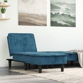 The Living Store Chaise Longue - Verstelbaar - Blauw - 55 x 140 x 70 cm