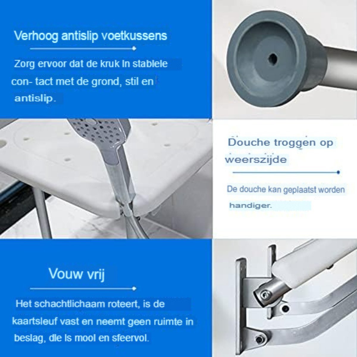 GratyfiedDouchekruk inklapbaarFolding shower stoolDouchezitje