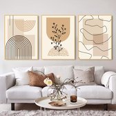 Set van 3 premium posters, moderne foto's, zonder lijst, muurfoto's, Boho decoratieve wanddecoratie voor woonkamer, slaapkamer (A, 40 x 50 cm)