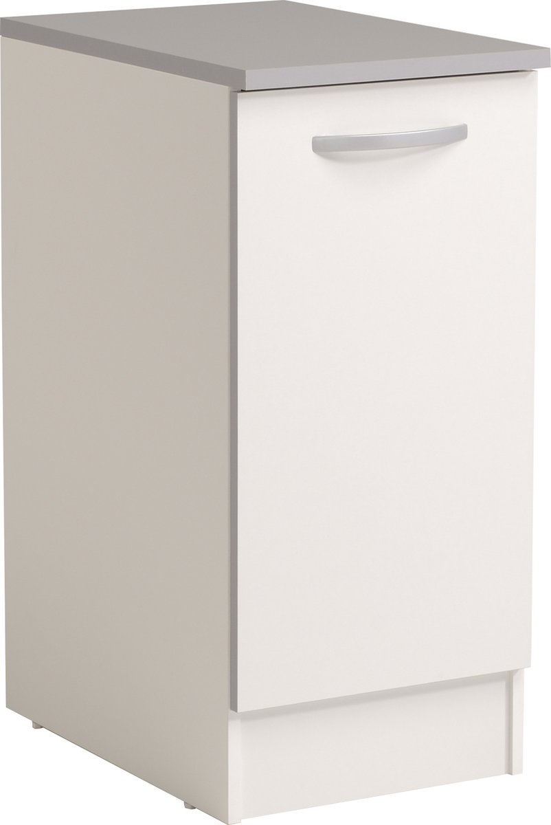 Onderkast Spoon 40 Cm Met Deur - Wit - Parisot - Keuken Onderkast - Wit - Spaanplaat
