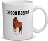 Akyol - paard koffiemok - theemok - Paarden - paardenliefhebebrs - mok met eigen naam - paarden spullen - gepersonaliseerd - - 350 ML inhoud