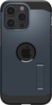 Spigen Tough Armor Hoesje geschikt voor Apple iPhone 15 Pro Max | Compatible met MagSafe | Back Cover Hoesje | Uitklapbare Kick Stand | Metal Slate