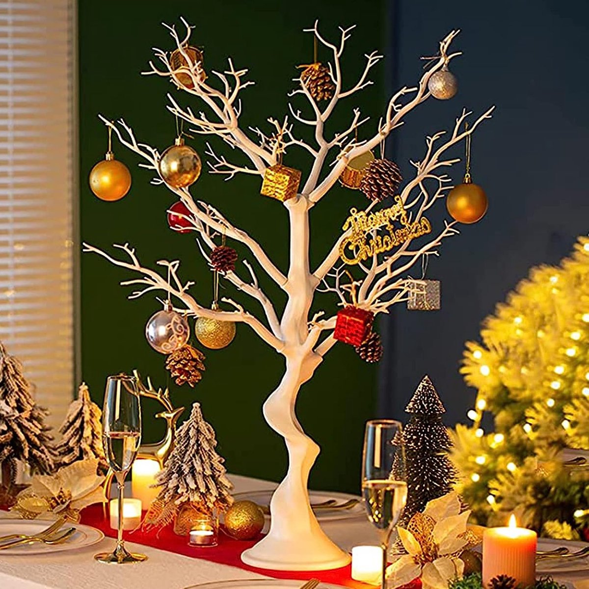 Takkenboom Kerstmis Pasen Bruiloft Hewory 75 cm witte kunstkerstboom voor kerstdecoratie paasdecoratie tak hangende paaseieren boom voor Halloween kerstfeesttafel