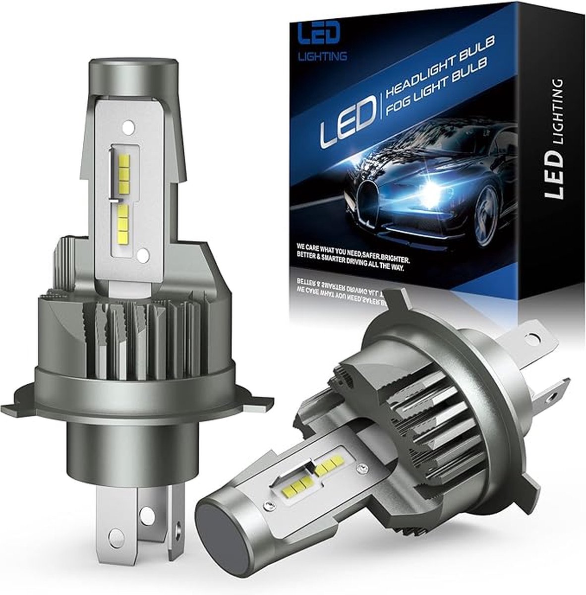 Lampes LED H4 voiture, moto ou scooter (Set de 2 pièces) Mini Wireless 100W  20000LM