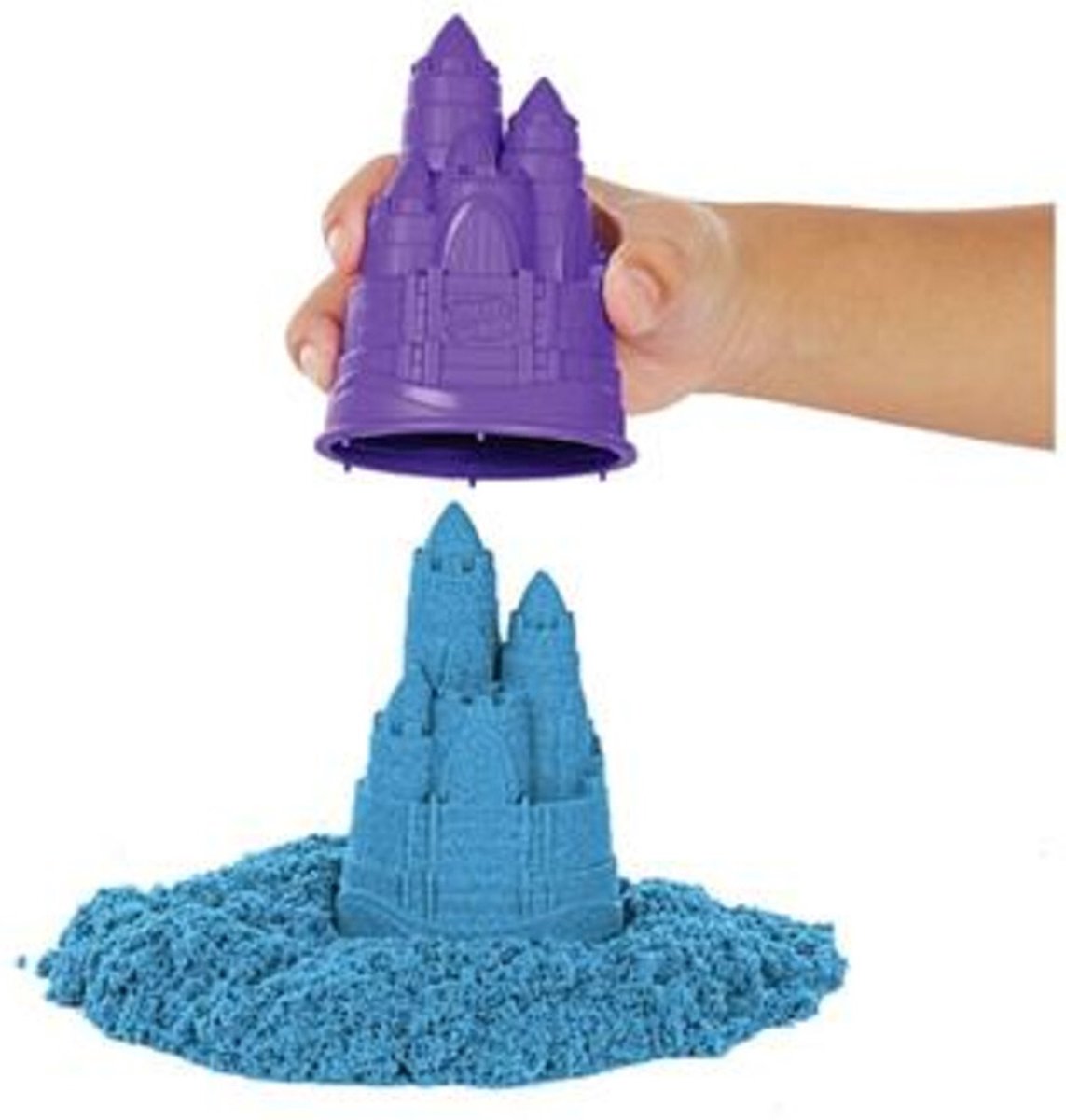 Kinetic Sand - Zandbak-set met 454 g blauw origineel Kinetic Sand - opbergzandbak 4 vormen en gereedschap - Sensorisch speelgoed — afbeelding 9