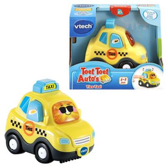 VTech Toet Toet Auto’s Ties Taxi - Speelgoed Auto - Speelfiguur - Interactief & Educatief Speelgoed - Licht- en Geluidseffecten – 1 tot 5 Jaar - VTech