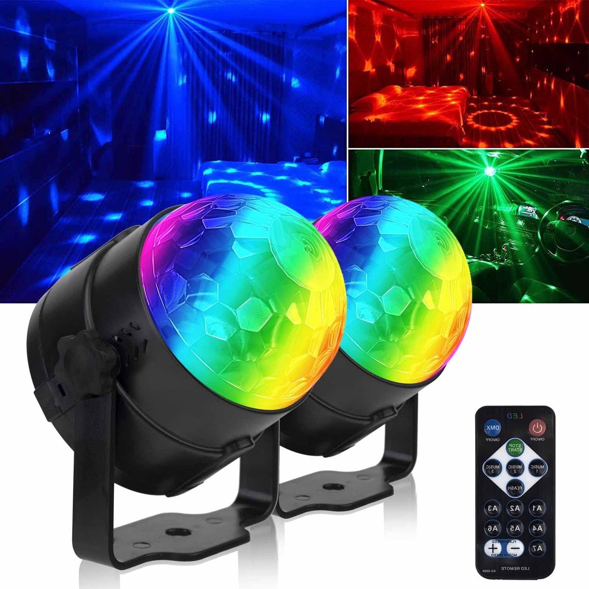 iMoshion Lampe Disco Rotative avec Télécommande - 2 pièces - Boule