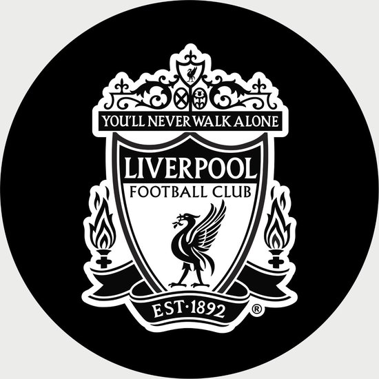 Liverpool Schilderij - Logo - Voetbal - UEFA - Champions League - Muurcirkel - Poster - Wanddecoratie op Aluminium (Dibond) - 60x60cm - Inclusief Gratis Ophangsysteem