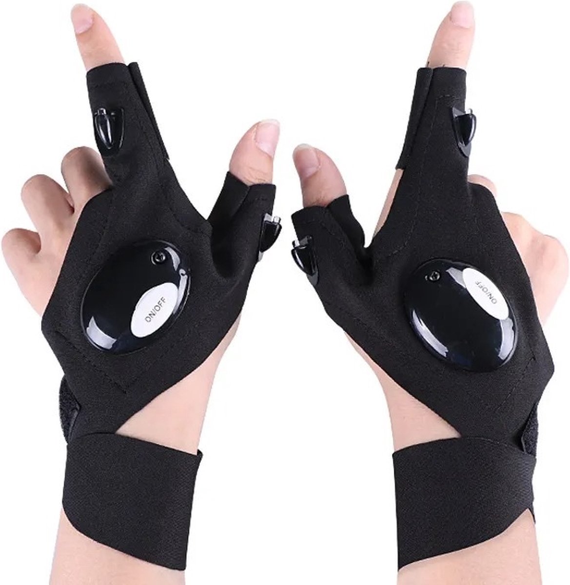 BaykaDecor - Premium LED Handschoenen Zonder Vingers - Handschoen Met Verlichting - Outdoor - Fietshandschoenen - Visspullen -