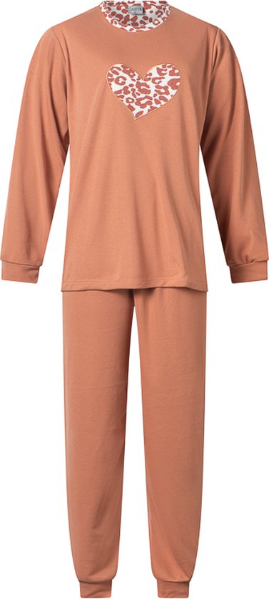 Dames pyjama interlock van Lunatex Terracotta - maat XL
