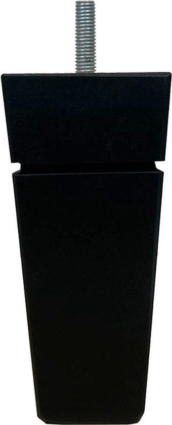 Zwarte houten trapezium meubelpoot 12 cm (M8)
