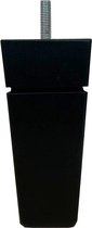 Zwarte houten trapezium meubelpoot 12 cm (M8)