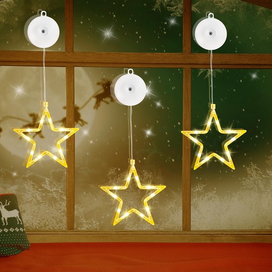 Merdoo Kerstverlichting - Sterne Sfeerlamp - Nachtlamp - Kerststerren Lampjes - 3 pcs