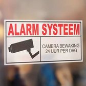 Camera Alarm Systeem Sticker - 7,5 x 3,7 cm - Set van 3