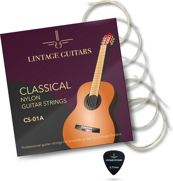 Lintage Guitars® - Cordes de guitare en nylon CS-01A - Guitare acoustique -  Set de