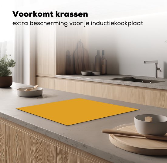 KitchenYeah® Inductie beschermer 60x52 cm - Okergeel - Herfst - Interieur - Kookplaataccessoires - Afdekplaat voor kookplaat - Inductiebeschermer - Inductiemat - Inductieplaat mat