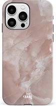xoxo Wildhearts Marble Brown Sugar - Single Layer - Hard cover geschikt voor iPhone 13 Pro hoesje - Siliconen marmer hoesje iPhone - Beschermhoesje geschikt voor iPhone 13 Pro hoesje marmer - bruin