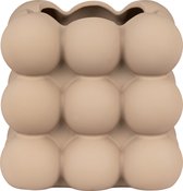 House Nordic -Bloempot - Flowerpot - Bubble - Keramiek - Zacht bruin - 13.5x13.5x13cm
