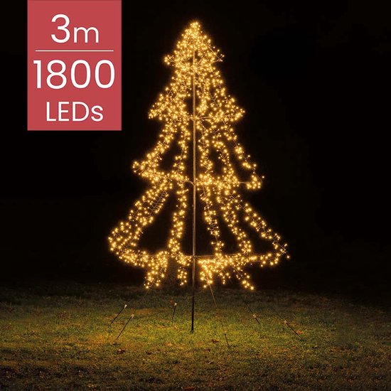 Buiten Kerstboom met 1800 LED lampjes - warm wit - 300CM | bol.com