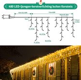 - Guirlande lumineuse pour extérieur - 15 m - 480 LED - Warmwit - Minuterie de puissance - 8 Modes - Éclairage de Noël pour toit, jardin, fenêtre, clôture -