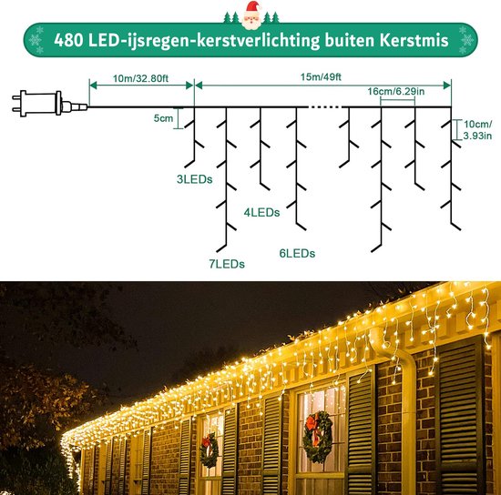 Kerstverlichting buiten LED 48 lampjes op batterij kopen? | Kerstverlichting