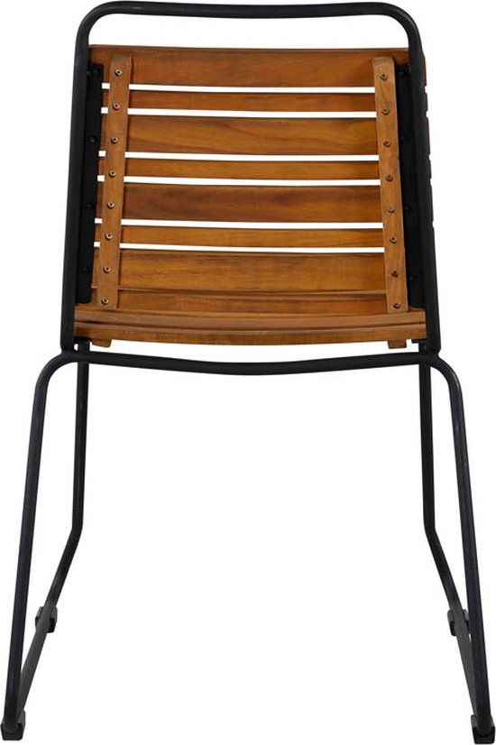 Chaise de jardin en bois d'acacia empilable, noire.