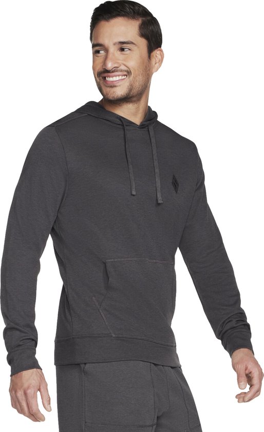 Skechers Go Knite Pique Pullover Hoodie HD5-CHAR, Homme, Grijs, Sweat-shirt, taille: M