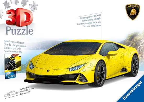 Ravensburger Lamborghini Huracán EVO Giallo – 3D Puzzel – 108 stukjes