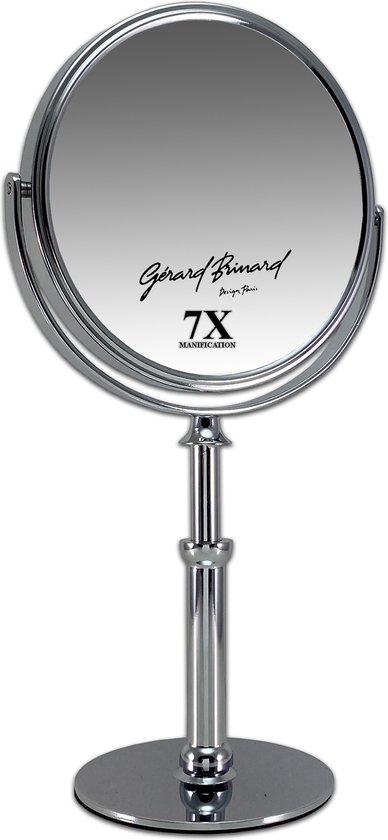 Gérard Brinard metalen spiegel hand stand spiegel 7x vergroting - Ø15cm