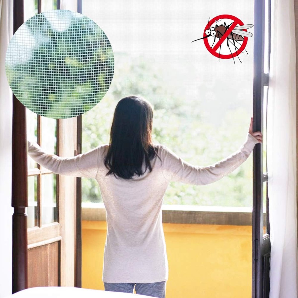 Insectenwerend net voor balkon, afdekking doe-het-zelf flexibel voor