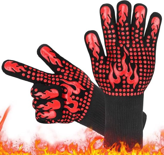 Ensemble de maniques thermiques anti-chaleur et gants de four, maniques de  cuisine, mitaines de cuisson, prise de pot chaud, degré de chaleur, 2 pièces