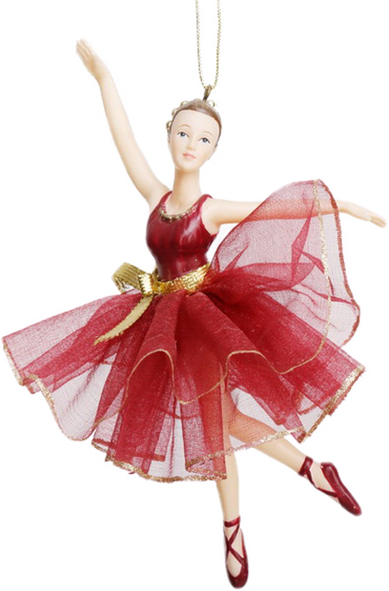 Viv! Christmas Kerstornament - Ballerina - rood - 17cm