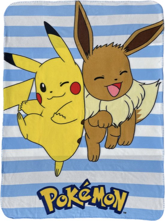 Nintendo - Pokémon - Plaid Polaire Pikachu et Évoli 100 x 140cm